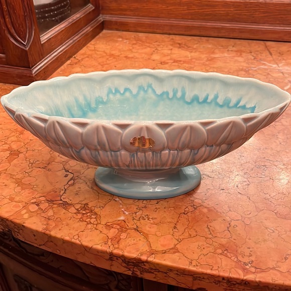 Vintage Other - Mid century Royal Haegar blue drip glazed dish or planter